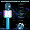 ShinePick Karaoke Microphone, 4 in 1 Wireless Microphone with LED Lights Handheld Portable Karaoke Machine, Home KTV Player, Compatible with Android & iOS Devices(Blue) view 4