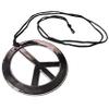NOVELTY GIANT WWW.NOVELTYGIANT.COM Peace Sign Pendant Necklace 70's Hippie Costume Silver, Black view 1