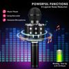 ShinePick Karaoke Microphone, 4 in 1 Wireless Microphone with LED Lights Handheld Portable Karaoke Machine, Home KTV Player, Compatible with Android & iOS Devices(Black) view 3