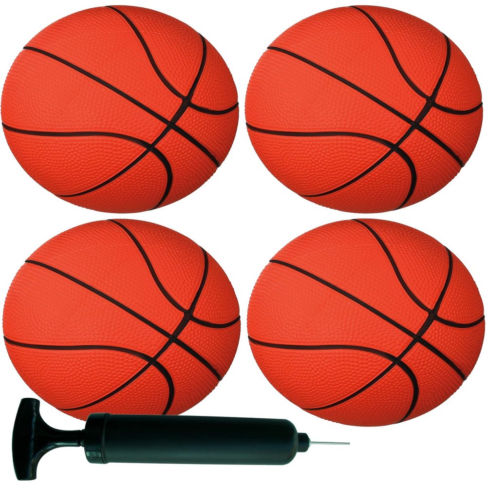 AppleRound 5-Inch Toy Basketballs for Toddlers and Kids - Outdoor Games Backyard Sports for Children Boys and Girls - Pack of 4 Balls with 1 Air Pump