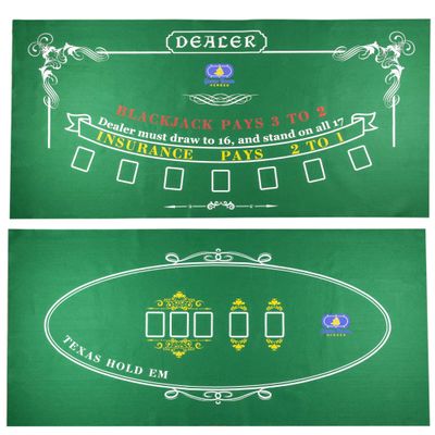 Game Room Heroes Tabletop Casino Felt Layout for Texas Holdem Poker and Blackjack - Premium Professional Grade Mat for Theme Parties, Fundraisers, and Gatherings