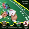 Game Room Heroes Tabletop Casino Felt Layout for Texas Holdem Poker and Blackjack - Premium Professional Grade Mat for Theme Parties, Fundraisers, and Gatherings view 3