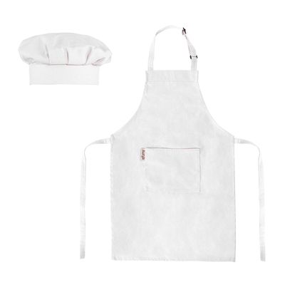 Aurya Kids Apron and Chef Hat Set-Adjustable Child Apron for Boys and Girls