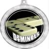 Dominoes Medal, 2 1/2" Silver Glitter Dominoe Games Medals, Great Dominoes Awards 20 Pack view 2