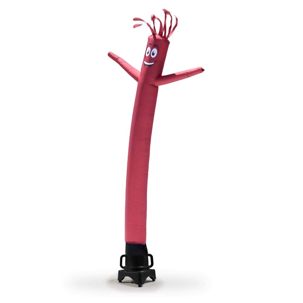 Burgundy 8 Foot Tall Inflatable Tube Man Air Powered Waving Puppet, Air Blower Motor Included with 6 Foot Solid Colored Dancer by Feather Flag Nation