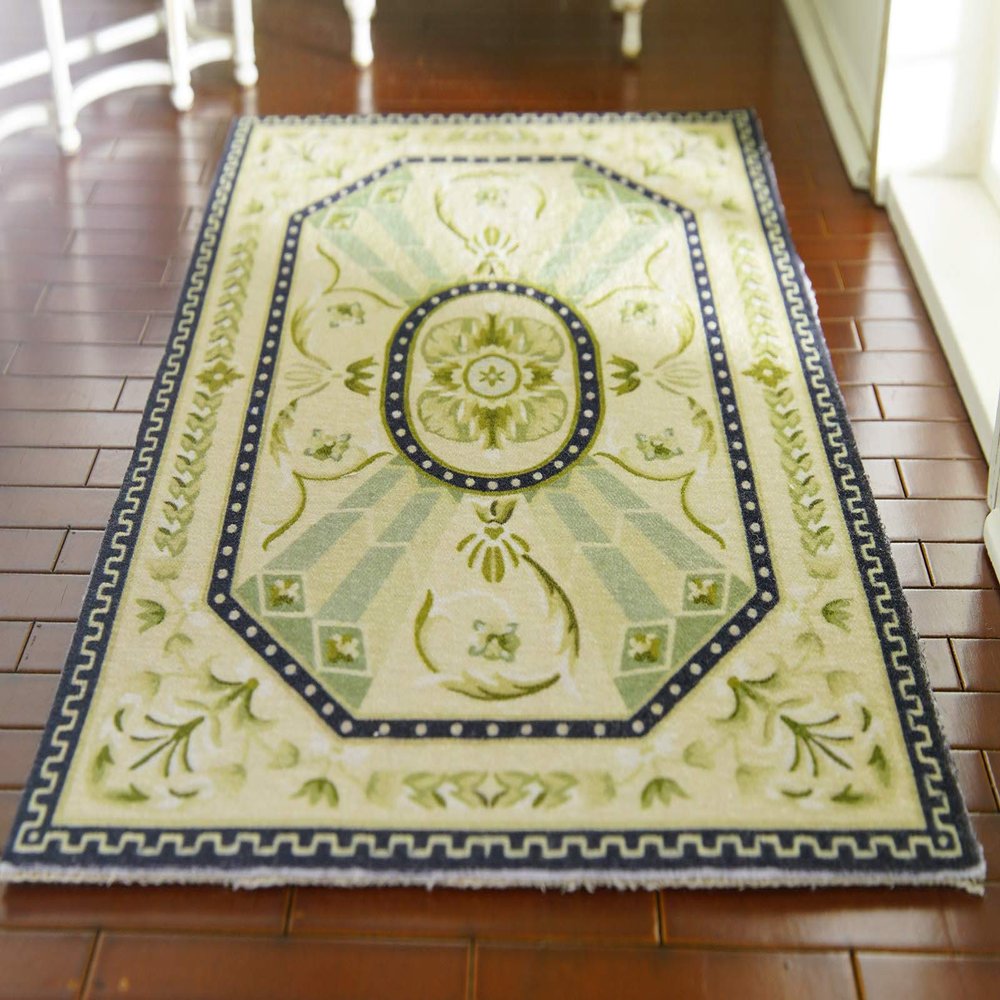 1/12 Shabby Chic Dollhouse Pastel Green French Design Miniature Rug