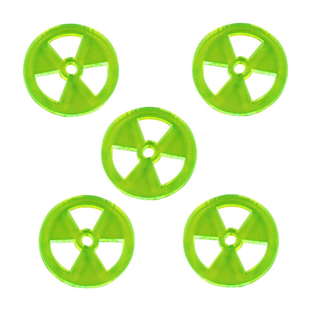 LITKO Large Radiation Tokens, Fluorescent Green (5)