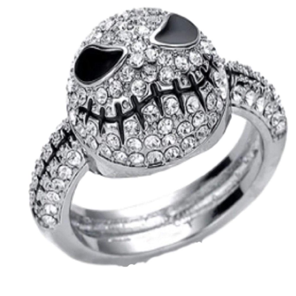 New Horizons Production Nightmare Before Christmas Rhinestone Stainless Steel Finger Ring (7)