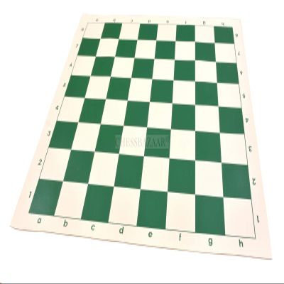 Basic Tournament Vinyl Roll-up Chess Board 20" - 55 mm Squares Green & White with Algebraic Notation