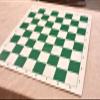 Basic Tournament Vinyl Roll-up Chess Board 20" - 55 mm Squares Green & White with Algebraic Notation view 2