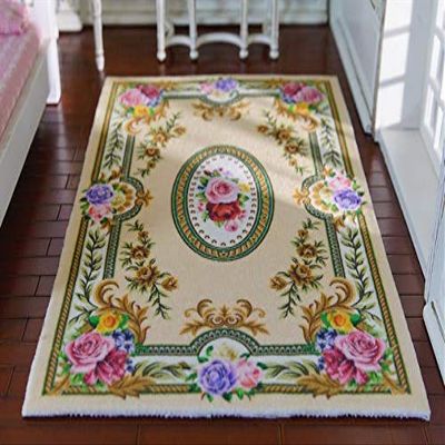 1:12 Scale Beautiful Elegant Victorian Roses Floral 1/12 Dollhouse Miniature Rug (9 X 12)