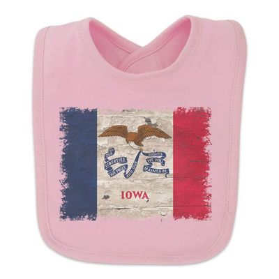 GRAPHICS & MORE Rustic Iowa State Flag Distressed USA Baby Bib