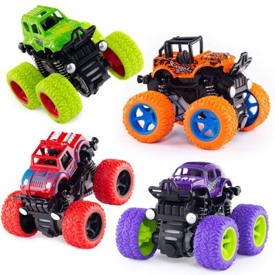 ANAOER 4 Pack Monster Trucks Toys for Boys 3 4 5 6 Year Old, Friction Powered Pull Back Car Toys for Toddlers Kids Ages 3-5-7, Best Birthday Christmas Party Gift for Boys and Girls