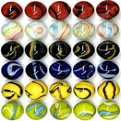 Big Game ~30 Deluxe Replacement Marbles (with Drawstring Storage Bag) Solid Glass Aggravation Wahoo Dirty Marbles Chinese Checker Game 16mm (5/8")
