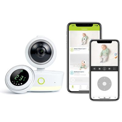 Bebcare iQ - Smart HD Baby Monitor: Full HD 1080p Video, Pan-and-Tilt, Temperature Sensor, Motion and Sound Alert, Stand-Alone Audio Monitor Unit (with Breathing Sensor Mat)