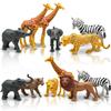 Safari Animals Figures, Plastic Zoo Animals Toys for Toddlers 1-3, Realistic Jungle Animal Figurines for Kids 3-5, 12Pcs Wild African Toys Birthday Gifts Boys Girls view 1