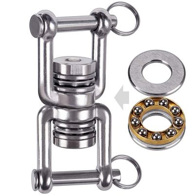 BeneLabel Dual Hanging Rings Hammock Swing Hanger, Swivel Stainless Steel Mounting Bearing Set D Shape Open Loop for Indoor Outdoor Playground Chair Yoga Rope Punching Bag Sandbag