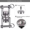 BeneLabel Dual Hanging Rings Hammock Swing Hanger, Swivel Stainless Steel Mounting Bearing Set D Shape Open Loop for Indoor Outdoor Playground Chair Yoga Rope Punching Bag Sandbag view 3