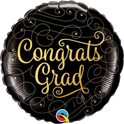 LOONBALLOON Standard Congrats Grad Gold Doodles Balloon Balloons for Graduation Party Decoration Supplies