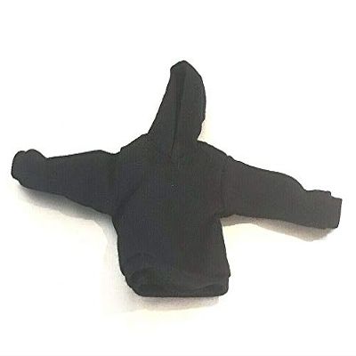 FIGLot 1/12 Scale Miniature Custom Handmade Fabric Black Hoodie for Mezco One:12 Marvel Legends Figure