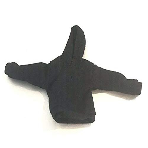 FIGLot 1/12 Scale Miniature Custom Handmade Fabric Black Hoodie for Mezco One:12 Marvel Legends Figure