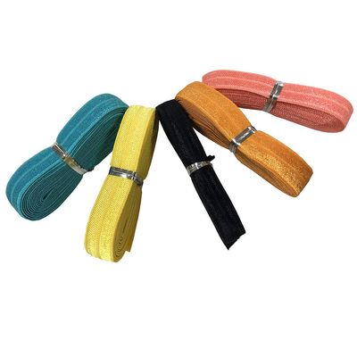 10 Yards Ribbon Easltic 3/8'' & 4/8 Width Foldover Elastic Solid Colour Stretch Hair Ties Headbands for Baby Girls Hair Bow, 5 Colors, 2 Yard Each One (Group-4, 10 Yards)