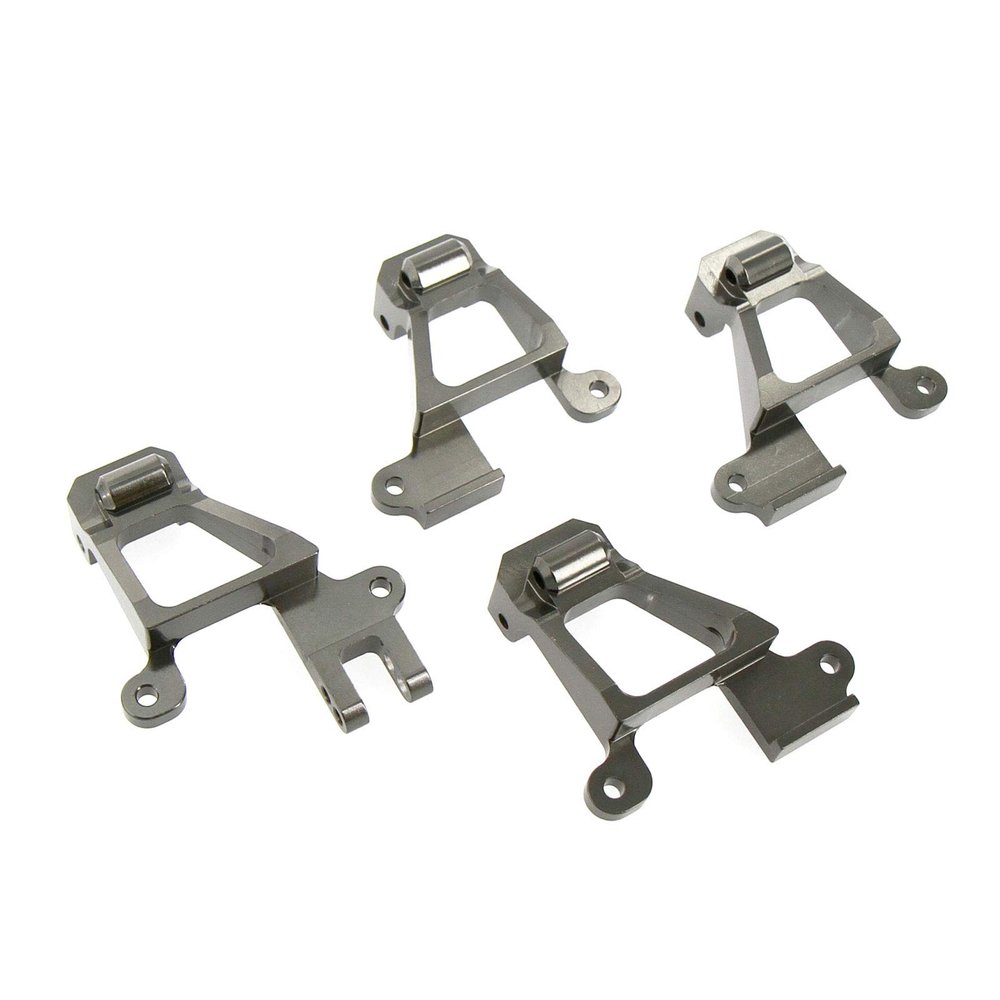 Atomik Alloy Shock Tower Set - RC Car Replacement for Traxxas TRX-4 - Hardened, Durable Billet 6061 Aluminum, Chassis Upgrade Part 8216 - Grey