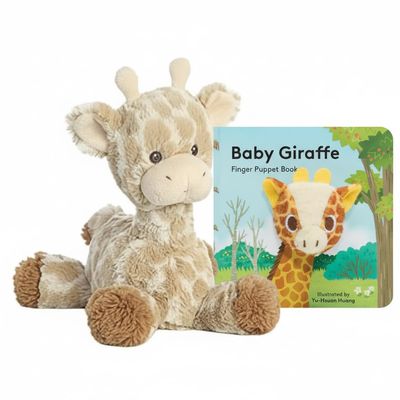 ebba Loppy Giraffe Plush with Rattle Gift Set with Book Giraffes Can't Dance