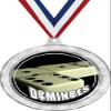 Dominoes Medal, 2 1/2" Silver Glitter Dominoe Games Medals, Great Dominoes Awards 50 Pack Prime view 1