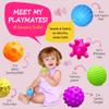 ROHSCE Baby Textured Multi Sensory Toys Massage Ball Gift Set BPA Free for Toddlers 1-3 Soft Balls Montessori Infant Baby Toys 6 to 12 Months 6 Pack view 2