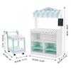 Teamson Kids My Dream Bakery Shop Dessert Stand and Rolling Pastry Cart Interactive Wooden Play Set with 18 Pretend Baked Goods, White and Mint Green with Gray Polka Dot Accents view 2