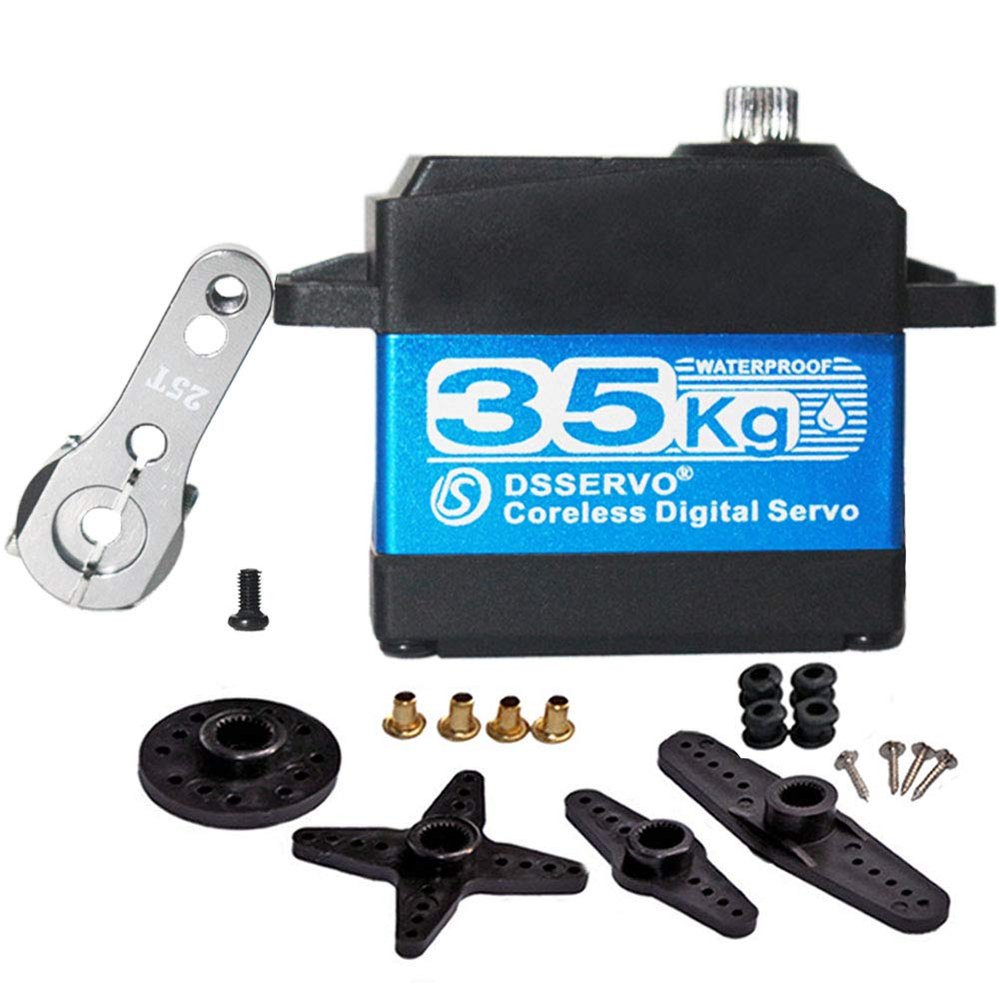 ANNIMOS 35KG Coreless Digital Motor Servo 7.4V High Speed Stainless Steel Gear High Torque Waterproof Standard Baja Servos (270 Degrees)