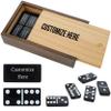 WE Games Custom Color Printed Double 6 Black Dominoes Set in Wooden Case view 1