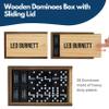 WE Games Custom Color Printed Double 6 Black Dominoes Set in Wooden Case view 3