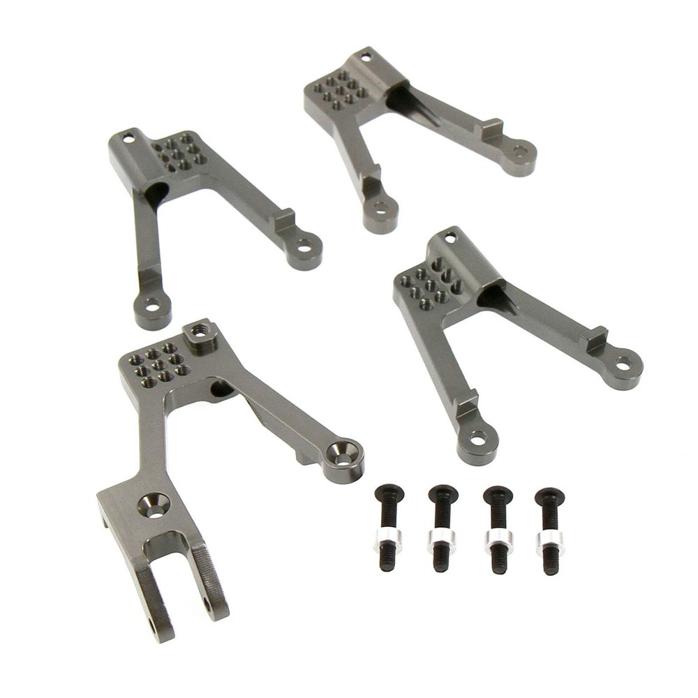 Atomik Alloy Shock Tower - RC Car Replacement Part for Axial SCX10 II - Hardened, Durable Billet 6061 Aluminum, Chassis Upgrade Part AX31380 - Grey