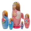 Golden Cockerel Perfect Angel Matryoshka 5pc./6" Angel with Wings Nesting Doll view 3