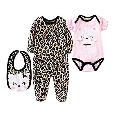 Reborn Baby Doll Clothes 22 inch Girl Outifts Accessories 3pcs for 20- 23 inch Reborn Girl Doll Matching Clothes Kitty Outfit