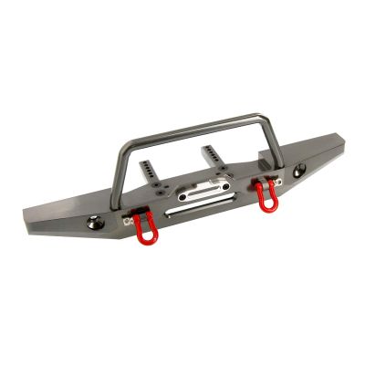 Atomik Alloy Scale Front Bumper - RC Car Replacement for Traxxas TRX-4 - Hardened Billet 6061 Aluminum, Front Chassis Upgrade Part 8235 - Grey