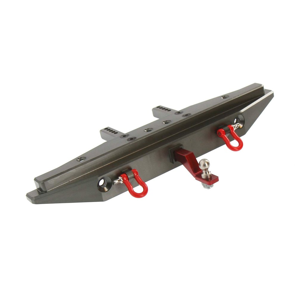Atomik RC TRX-4 Alloy Scale Rear Bumper, Gun Metal - Replaces 8236 - Compatible with Traxxas