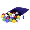 AmishToyBox.com 24 X-Large Glass Marbles (22mm Diameter) and 6 Dice in Cloth Drawstring Pouch view 2