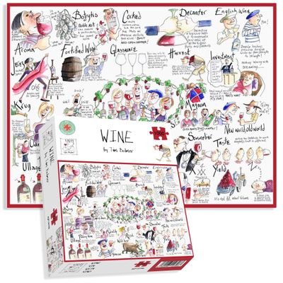 1000 Piece Jigsaw Puzzle - Wine by Tim Bulmer - Comical 1000 Piece Puzzles for Adults Colorful Jigsaw Puzzle, Gift for Wine Lovers 66cm X 50cm Funny Jigsaw Puzzles
