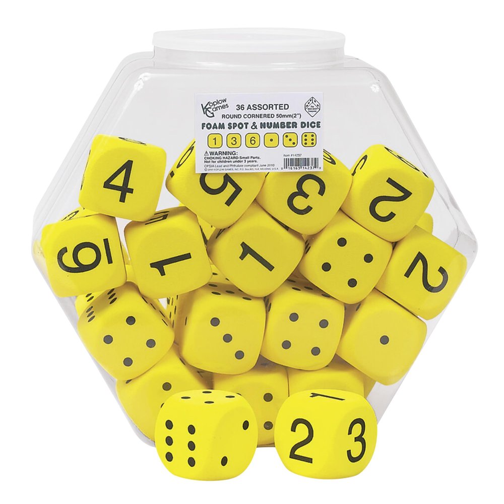 Koplow Games Math Dice, 2 Inch, Set of 36