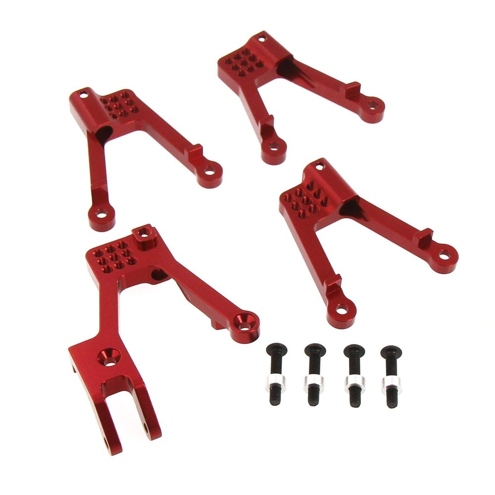 Atomik Alloy Shock Tower - RC Car Replacement Part for Axial SCX10 II - Hardened Billet 6061 Aluminum, Chassis Upgrade Part AX31380 - Red