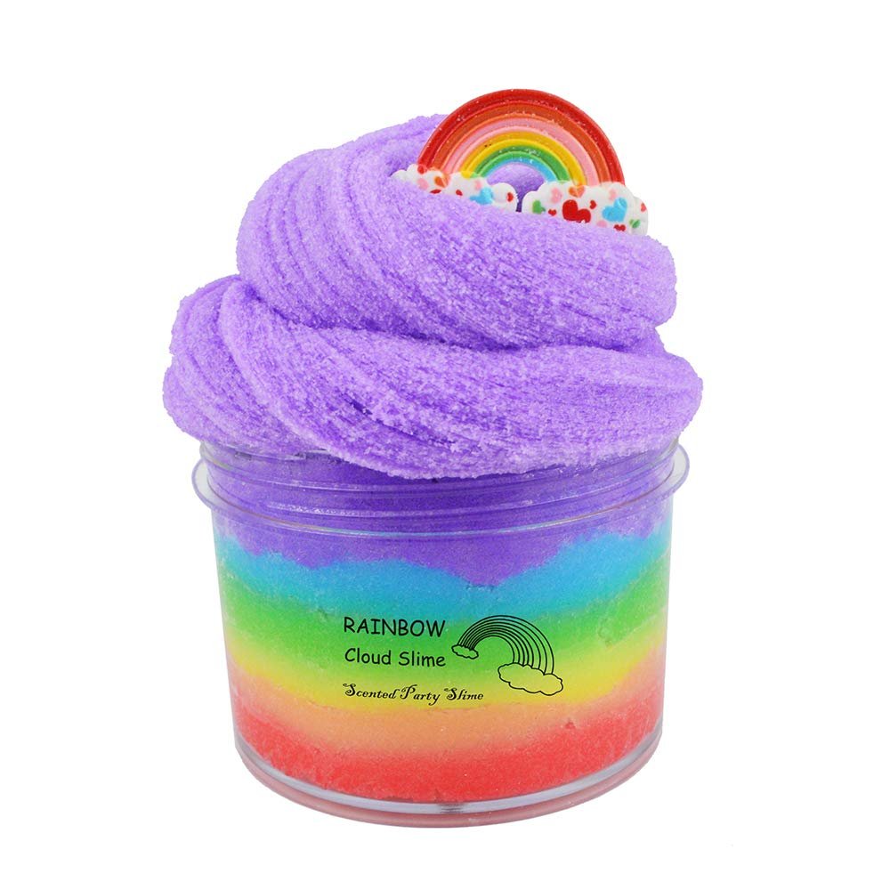 ICHICHI Rainbow Cloud Slime,Non-Sticky and Super Soft Scented Slime,Stress Relief Toy 7-Assorted