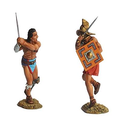 Team Miniatures ROM6018 Crazy Fighting Gladiator vs. Warrior
