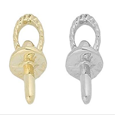 3D Pacifier Charm - 10K Yellow Gold or Sterling Silver