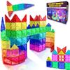 Desire Deluxe Magnetic Tiles Building Blocks Construction Toys for Boys & Girls 47pc  STEM Learning Educational, Kids Age 3 4 5 6 7 8 Year Old Gift view 1