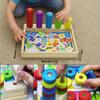 Lydaz Toddler Montessori Math Toys, Wooden Math Manipulatives with Counting Number Blocks, Preschool Kindergarten Learning Activities, Educational Math Toy for Kids 2-5, Christmas Stacking Puzzle Toy view 4