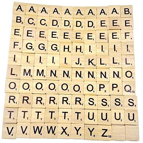 Anixl Toys Pack Wooden Scrabble Tiles Colorful Letters Numbers for Crafts Alphabet