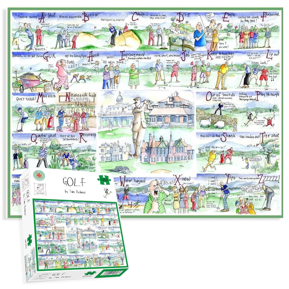 1000 Piece Jigsaw Puzzle - Golf by Tim Bulmer - Comical 1000 Piece Puzzles for Adults Colorful Jigsaw Puzzle, 66cm X 50cm Funny Jigsaw Puzzles, Gift for Golf Lovers
